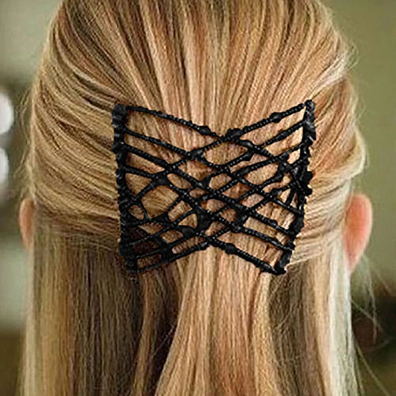

Women Hair Combs Beaded Elastic Hairpin Woman Gilrs Hair Comb Claw Clip Hairstyle Bun Maker Styling Tools Hair Accessories Black