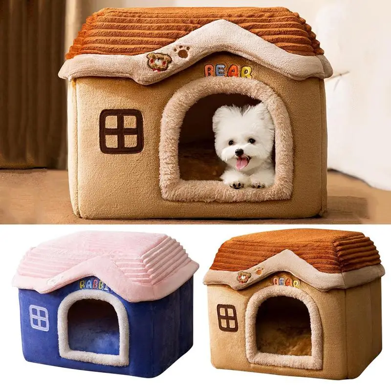 

Cat House Novel Cute Castle Cat Bed Winter Warm Cat Tent Creative Moisture Proof Soft Pet Cat Cave Bed Pet Nest pet supplies