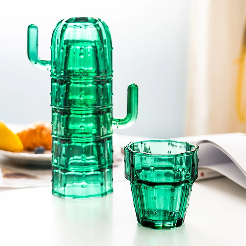 Cactus Stacking Glass Cup Set Green Glasses Juice Coffee Mugs Tea 6 Pcs/Set Water Cups Gift For Drinking Suit
Cactus Stacking Glass Cup Set Green Glasses Juice Coffee Mugs Tea 6 Pcs/Set Water Cups Gift For Drinking Suit