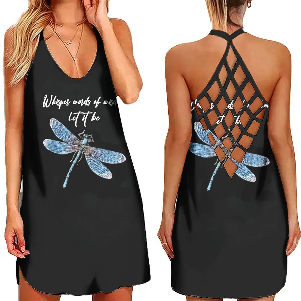 Sexy Straps Dress Women Summer Fashion Dragonfly Print Sleeveless Party Dress Casual Criss-Cross Backless Ladies Beach Dress
Sexy Straps Dress Women Summer Fashion Dragonfly Print Sleeveless Party Dress Casual Criss-Cross Backless Ladies Beach Dress