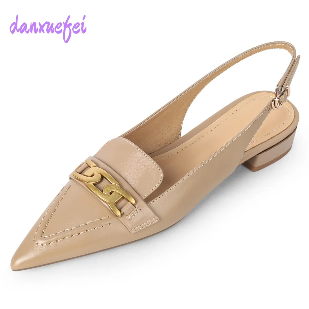 danxuefei women's genuine leather pointed toe slingback slip-on flats metal buckle high quality soft comfortable daily shoes hot
danxuefei women's genuine leather pointed toe slingback slip-on flats metal buckle high quality soft comfortable daily shoes hot