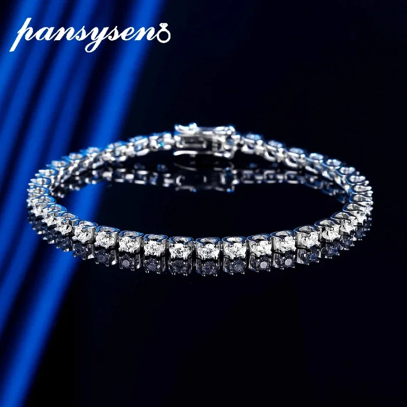 PANSYSEN 100% 925 Sterling Silver 2.5MM D Color Real Moissanite Bracelets for Women Wedding Party Fine Jewelry Birthday Gifts
PANSYSEN 100% 925 Sterling Silver 2.5MM D Color Real Moissanite Bracelets for Women Wedding Party Fine Jewelry Birthday Gifts