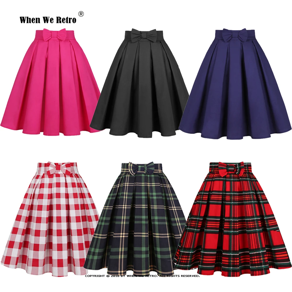 New Summer Plaid Skirt with Pockets Bowknot Front High Waist Cotton Vintage Retro Pleated Skirts 1950s 60s Midi Skirts SS0012
New Summer Plaid Skirt with Pockets Bowknot Front High Waist Cotton Vintage Retro Pleated Skirts 1950s 60s Midi Skirts SS0012