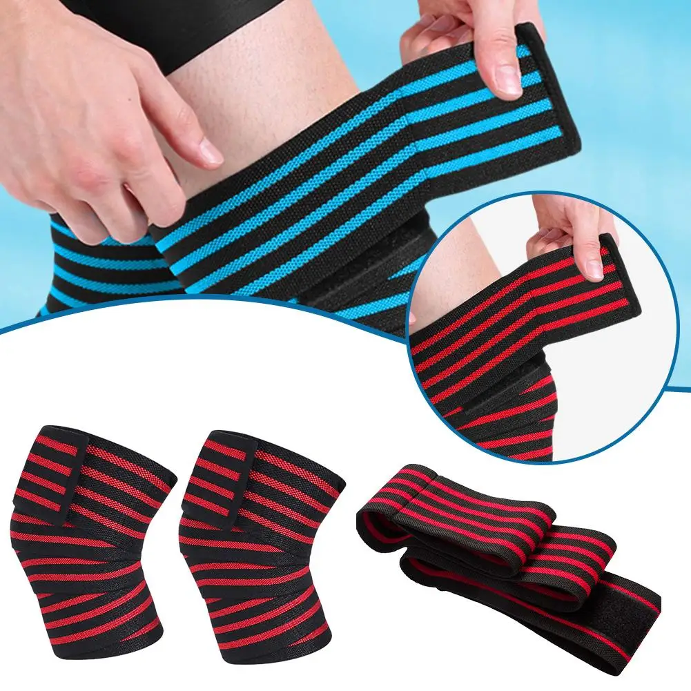 

1PCS Knee Wraps Men Fitness Weight Lifting Elastic Strap Knee Knee Bandage Protector Pad Bands Compression Sports Support G3R8