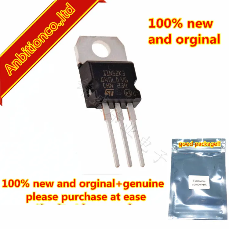 5pcs 100% new and orginal STP11N52K3 11N52K3 TO220 N-channel 525 V, 0.41 ohm, 10 A SuperMESH3 Power MOSFET in stock
5pcs 100% new and orginal STP11N52K3 11N52K3 TO220 N-channel 525 V, 0.41 ohm, 10 A SuperMESH3 Power MOSFET in stock