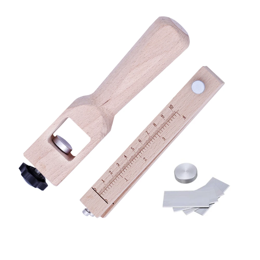 Leather Craft Cutter Strap Cutter Strap Cutter With 5 Blades Wood + Stainless Steel Wooden Strip 16.5x2.3x2.2cm
Leather Craft Cutter Strap Cutter Strap Cutter With 5 Blades Wood + Stainless Steel Wooden Strip 16.5x2.3x2.2cm