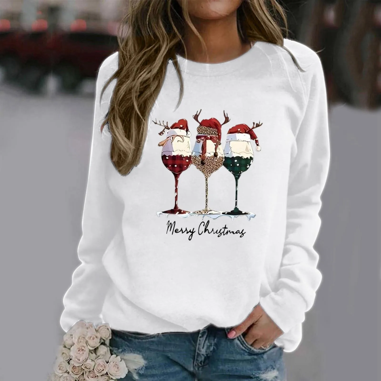 Christmas Hoodies Womens Autumn Winter Wine Cup Print Round Neck Long Sleeve Tops Sweatshirts Chic Oversized Xmas Loose Hoodies
Christmas Hoodies Womens Autumn Winter Wine Cup Print Round Neck Long Sleeve Tops Sweatshirts Chic Oversized Xmas Loose Hoodies