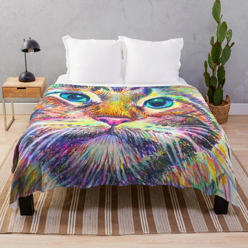 Colorful Tabby Cat Throw Blanket Flannel Blanket Weighted Blanket Summer Blanket 
Colorful Tabby Cat Throw Blanket Flannel Blanket Weighted Blanket Summer Blanket