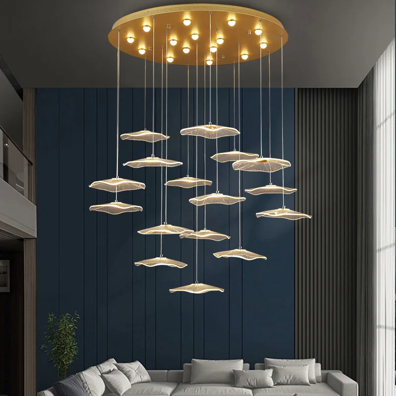 Biewalk Nordic chandelier lotus leaf-shaped lamp remote control dimming long villa staircase living room hotel chandelier
Biewalk Nordic chandelier lotus leaf-shaped lamp remote control dimming long villa staircase living room hotel chandelier