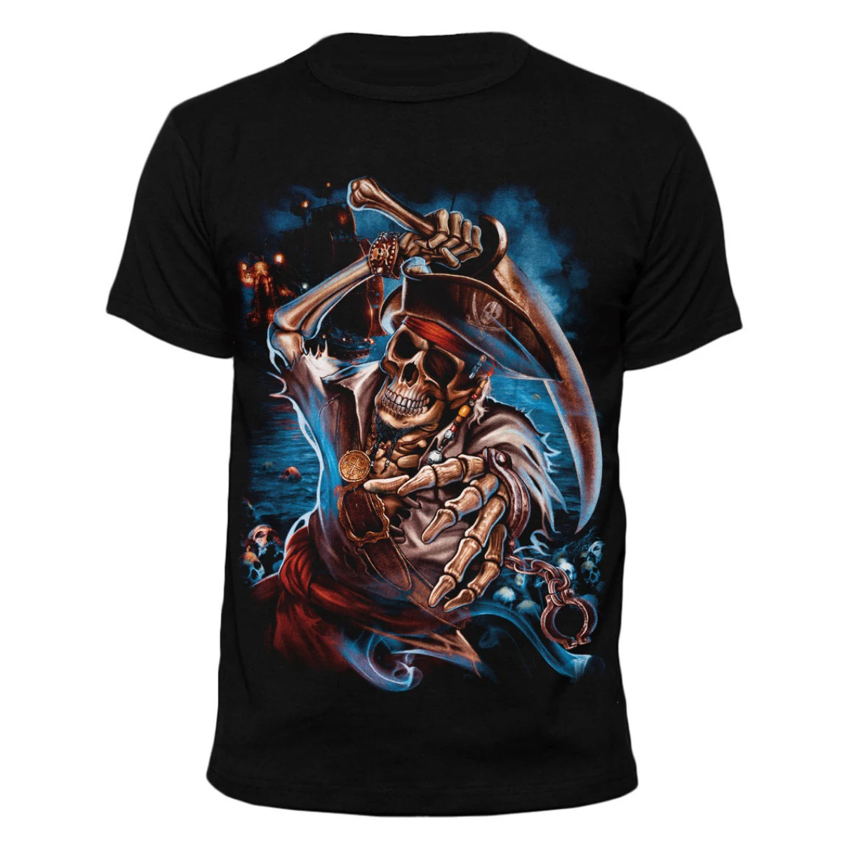 Винтажная Мужская футболка с рисунком пиратского черепа, топы с коротким рукавом и 3D принтом, футболки, новинка 2024, летняя черная модная одежда большого размера
Винтажная Мужская футболка с рисунком пиратского черепа, топы с коротким рукавом и 3D принтом, футболки, новинка 2024, летняя черная модная одежда большого размера