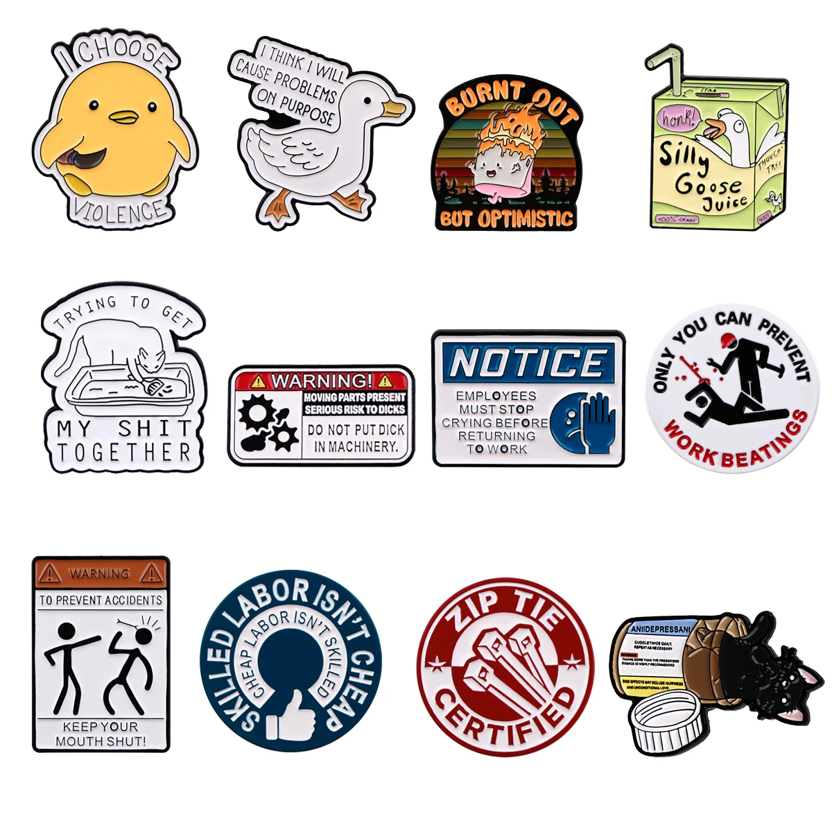 Quotations Enamel Pin Funny Goose Lapel Pins for Backpacks Brooches Badges on Backpack Brooch for Clothes Jewelry Friends Gifts
Quotations Enamel Pin Funny Goose Lapel Pins for Backpacks Brooches Badges on Backpack Brooch for Clothes Jewelry Friends Gifts