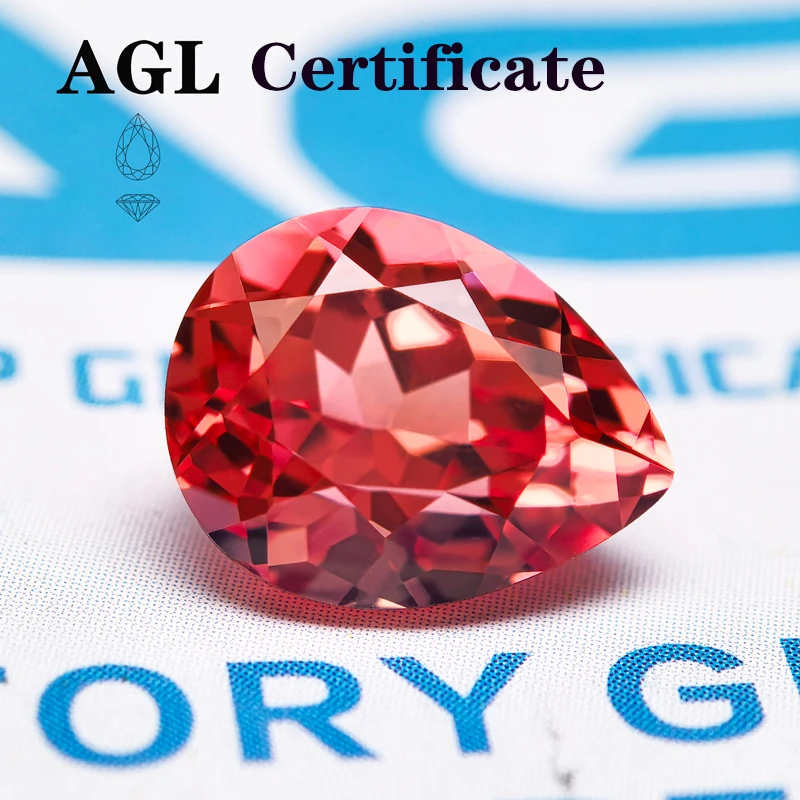 

Lab Grown Sapphire Pear Shaped Fire Lotus Extremely Shiny Quality Advanced Jewelry Rings Earrings Making AGL Certificate