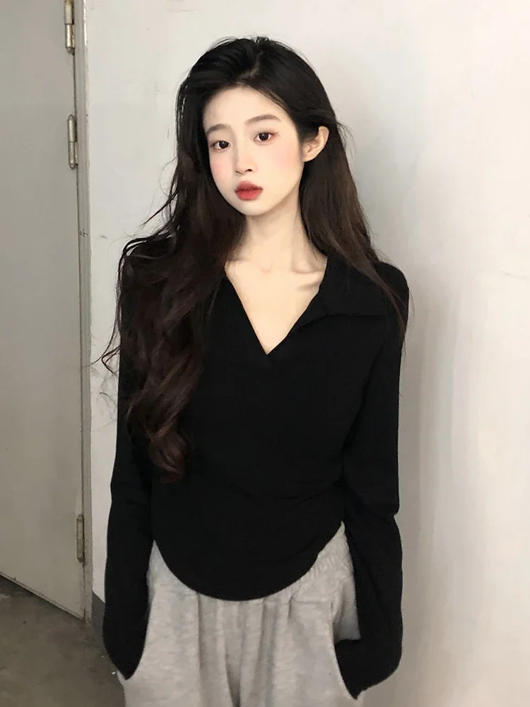 Polo brought pure to brief paragraph long sleeve T-shirt girl summer wind new sense of cultivate one's morality base coat
Polo brought pure to brief paragraph long sleeve T-shirt girl summer wind new sense of cultivate one's morality base coat
