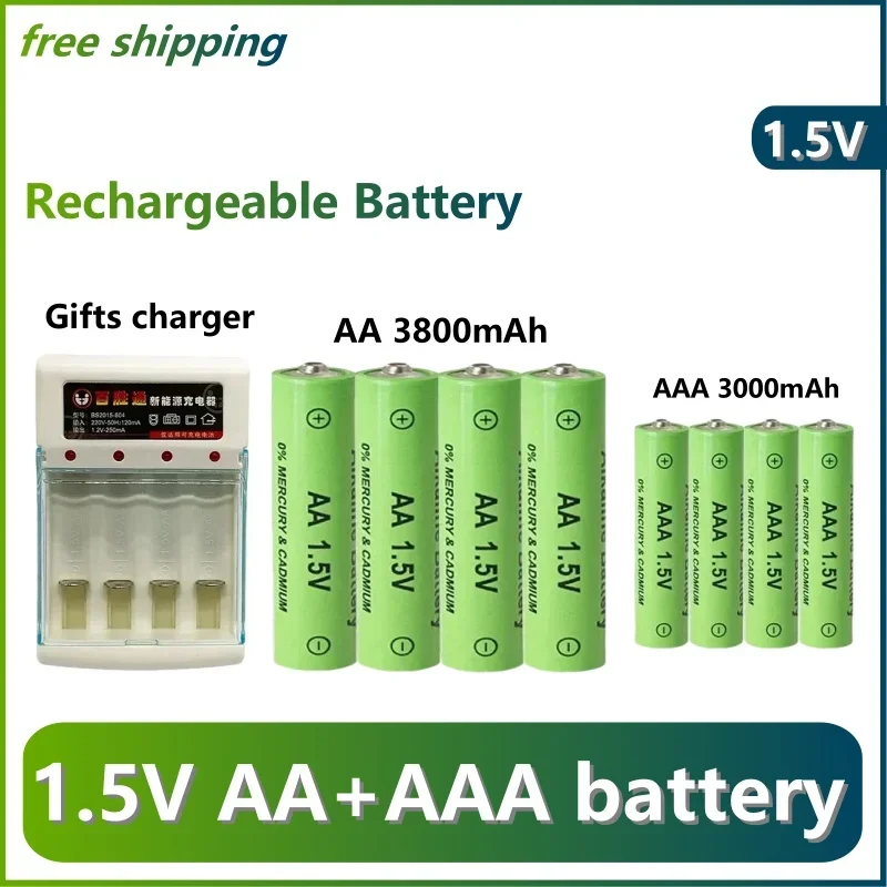 Original rechargeable battery 1.5V AA3800mAh+AAA3000mAh, used for Computer Clock Radio Video Game Digital Camera AA AAAbattery
Original rechargeable battery 1.5V AA3800mAh+AAA3000mAh, used for Computer Clock Radio Video Game Digital Camera AA AAAbattery