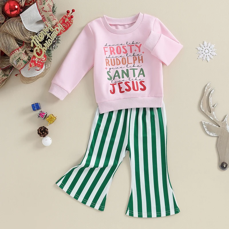 Toddler Girl Flared Christmas Outfits Long Sleeve Snowflake Sweatshirt Striped Bell-Bottom Pants Set Fall Clothes
Toddler Girl Flared Christmas Outfits Long Sleeve Snowflake Sweatshirt Striped Bell-Bottom Pants Set Fall Clothes