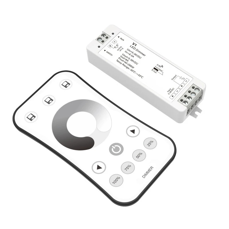 

LED Light Strip Intelligent Dimming Monochrome Controller 2.4G Stepless Dimming Panel Remote Control Module Dimmer Spare Parts