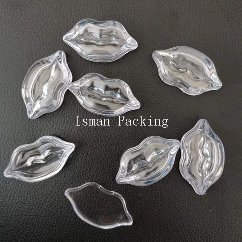 

50Pcs clear mini refillable lip shape lipstick sample packaging lipgloss case lip balm cream container jar for cosmetic 5g