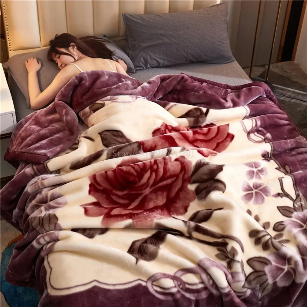 Double Layer Winter Thicken Raschel Plush Weighted Blanket for Bed Warm Heavy Fluffy Soft Flowers Printed Throw Blankets
Double Layer Winter Thicken Raschel Plush Weighted Blanket for Bed Warm Heavy Fluffy Soft Flowers Printed Throw Blankets
