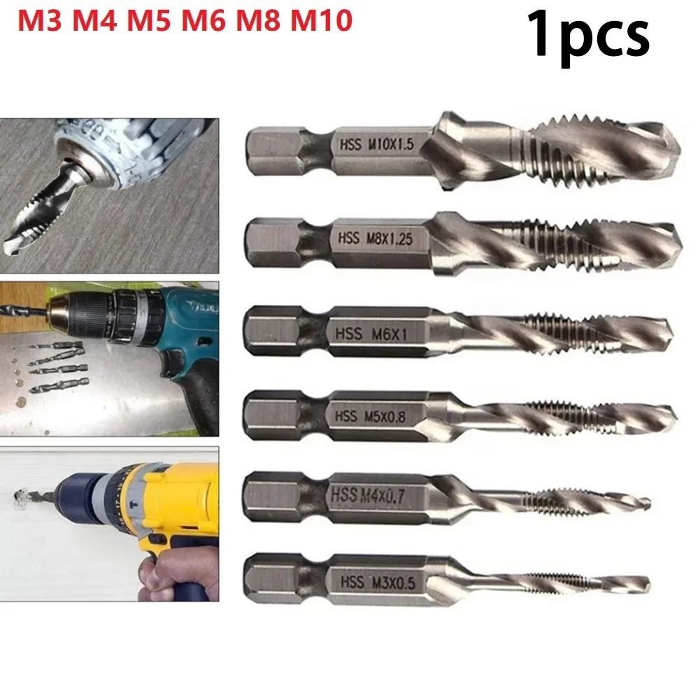 1PC Tap Drill Bit Hex Shank HSS Threaded Bit Screw Machine Compound Tap Hss Taps Countersink Deburr M3-M10 Drill Bit
1PC Tap Drill Bit Hex Shank HSS Threaded Bit Screw Machine Compound Tap Hss Taps Countersink Deburr M3-M10 Drill Bit