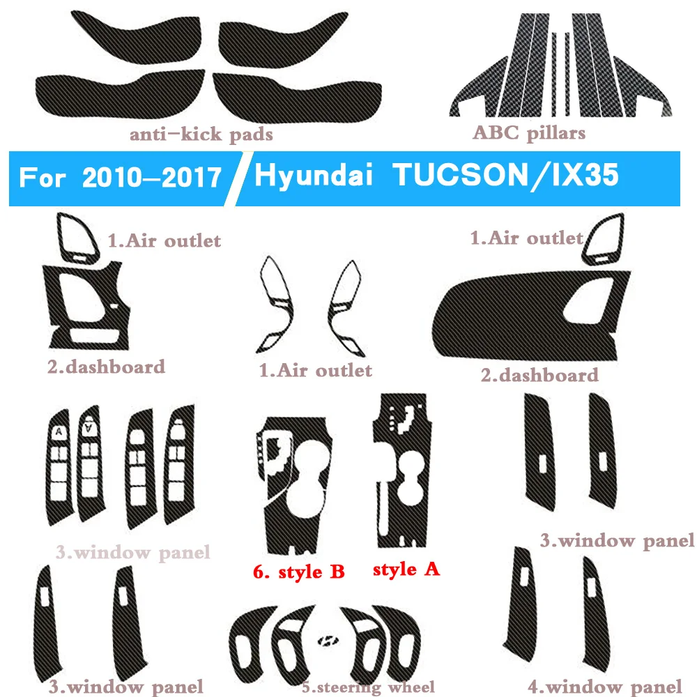 Carbon Fiber for Hyundai Tucson ix35 2010-2017Car Film Interior Sticker Center Console Gear Dashboard Air Door Handle Lift Panel
Carbon Fiber for Hyundai Tucson ix35 2010-2017Car Film Interior Sticker Center Console Gear Dashboard Air Door Handle Lift Panel