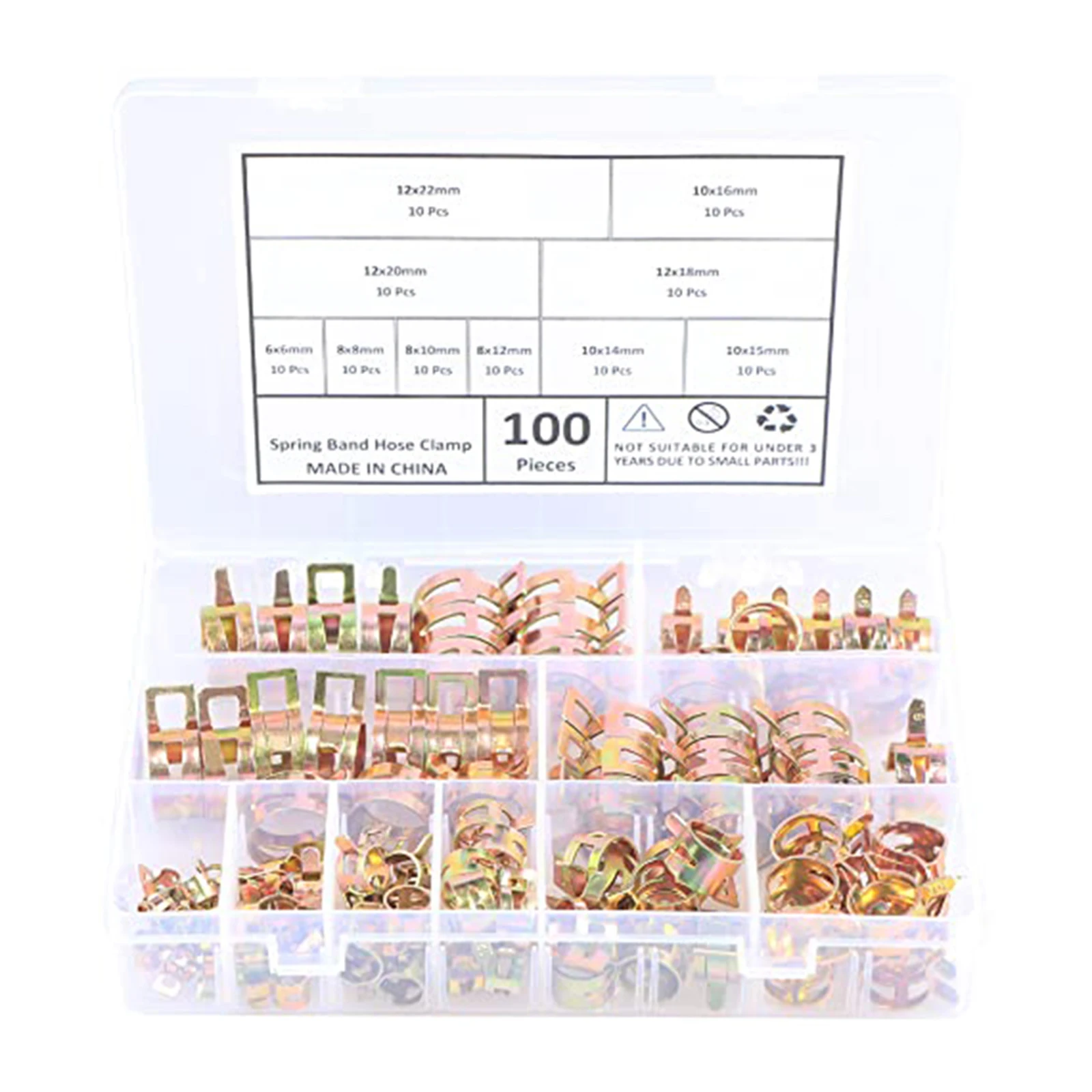New Practical Clamp Spring Hose 100PC 6-22mm 65Mn Spring Steel For Fuel Lines For Vacuum Hoses Fuel Line Clamp
New Practical Clamp Spring Hose 100PC 6-22mm 65Mn Spring Steel For Fuel Lines For Vacuum Hoses Fuel Line Clamp