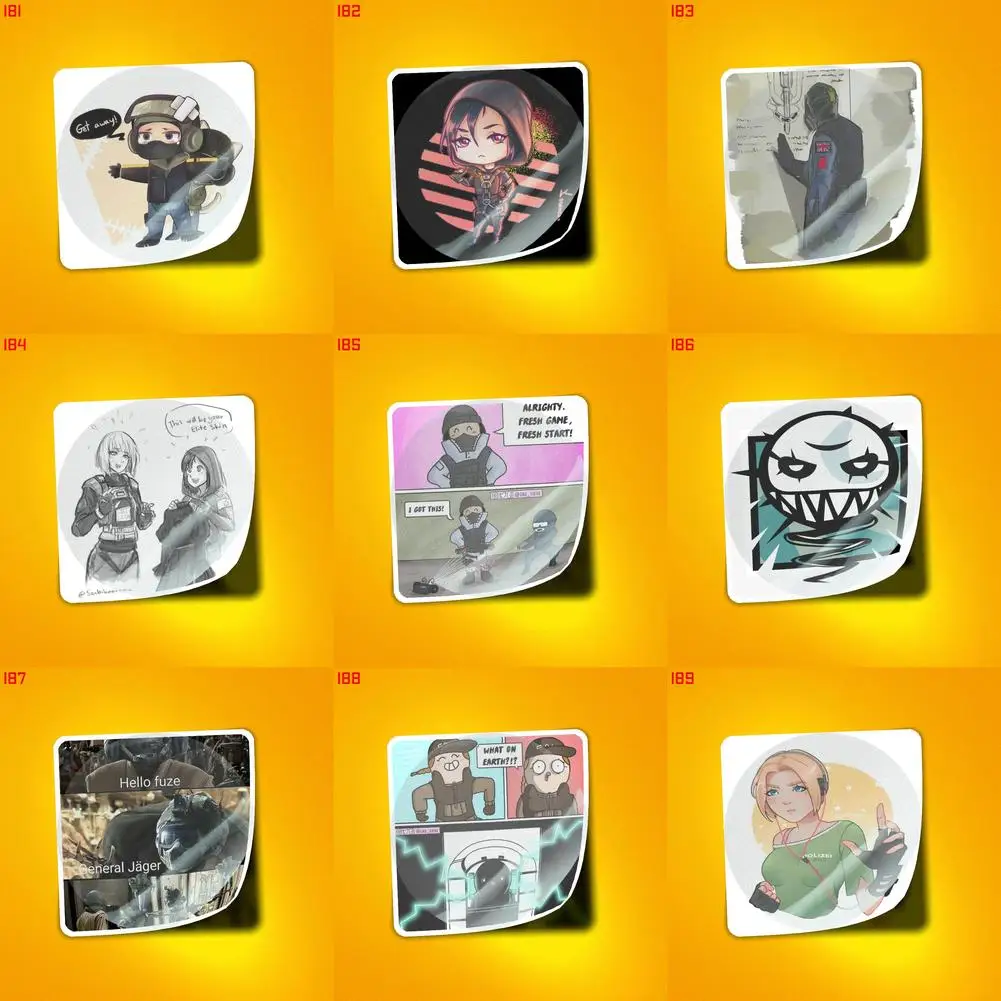 SIX SIEGE 181 189 STICKER Sticker for Laptop Decor Bedroom Car Cute Cartoon Art Fashionable Public Suitcase
SIX SIEGE 181 189 STICKER Sticker for Laptop Decor Bedroom Car Cute Cartoon Art Fashionable Public Suitcase