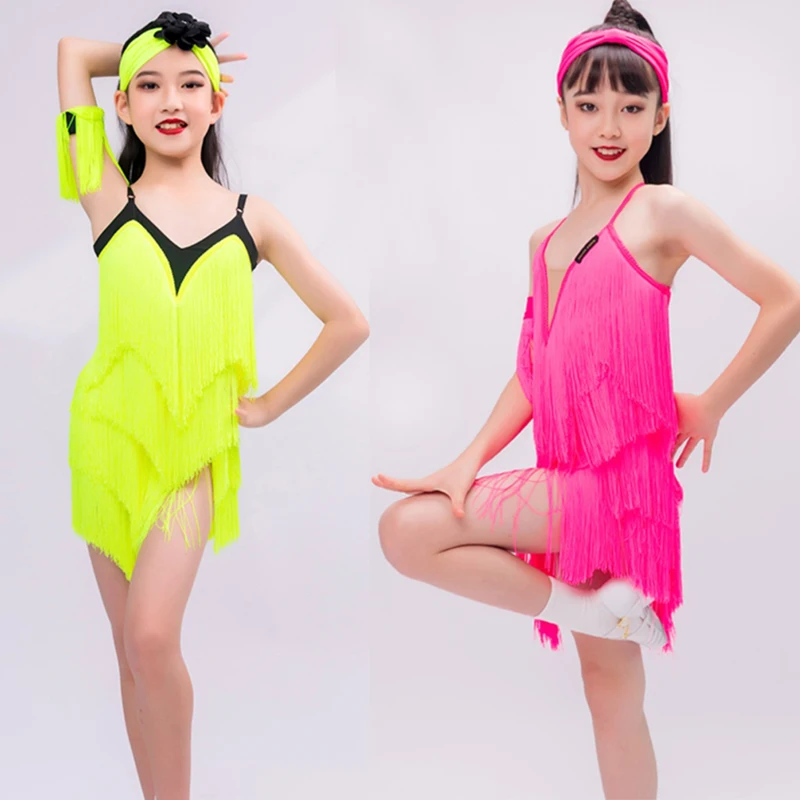Fluorescent Color Latin Dance Performance Dress For Girls Full Fringed Party Dresses Kids Competition Dancing Wear SL9685
Fluorescent Color Latin Dance Performance Dress For Girls Full Fringed Party Dresses Kids Competition Dancing Wear SL9685