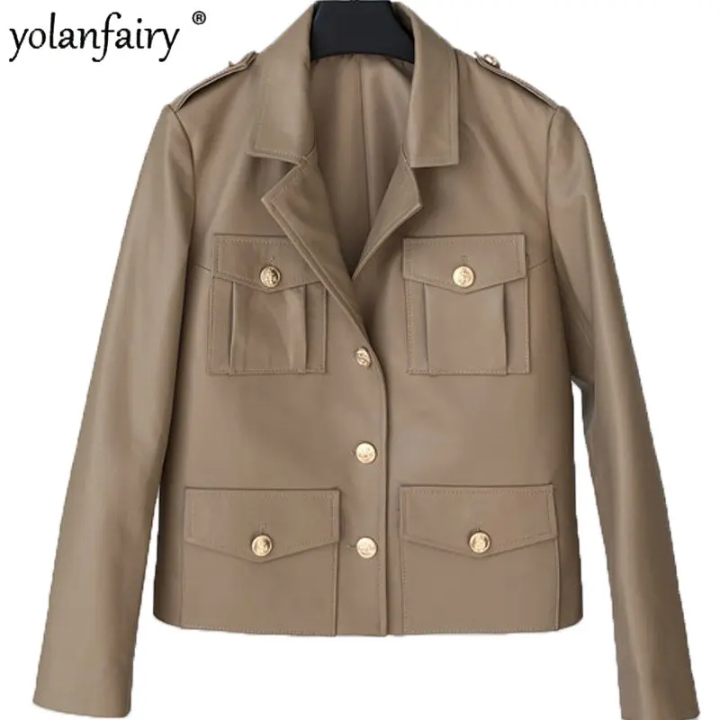 Genuine Leather Jacket Women's Leather Jacket Sheepskin Motorcycle Coat Female Clothing Versatile Slim Casual Suit Collar Jacket
Genuine Leather Jacket Women's Leather Jacket Sheepskin Motorcycle Coat Female Clothing Versatile Slim Casual Suit Collar Jacket