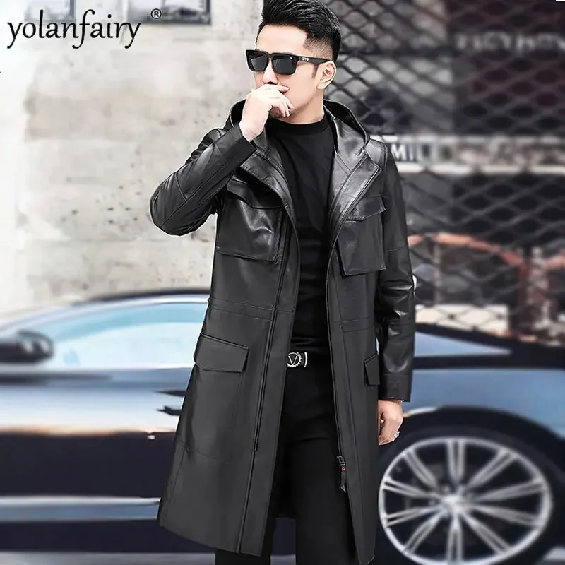 Men's Sheep Leather Windbreaker Genuine Jacket Men Hooded Hunting Coat Autumn Multiple Pockets Long Trend Jackets F
Men's Sheep Leather Windbreaker Genuine Jacket Men Hooded Hunting Coat Autumn Multiple Pockets Long Trend Jackets F