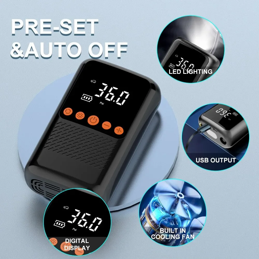 Car Mounted Inflation Pump Mini Portable Self Propelled Electric Tire Pump Air Pump Handheld Wireless Charging Combination
Car Mounted Inflation Pump Mini Portable Self Propelled Electric Tire Pump Air Pump Handheld Wireless Charging Combination
