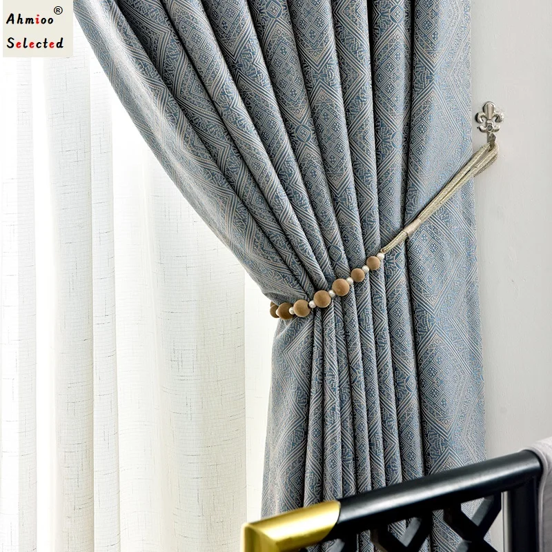 High-end Jacquard Thickened Bohemia Style Blackout Curtains for Living Room Bedroom Morocco Geometric Jacquard Grey Blue Drapes
High-end Jacquard Thickened Bohemia Style Blackout Curtains for Living Room Bedroom Morocco Geometric Jacquard Grey Blue Drapes