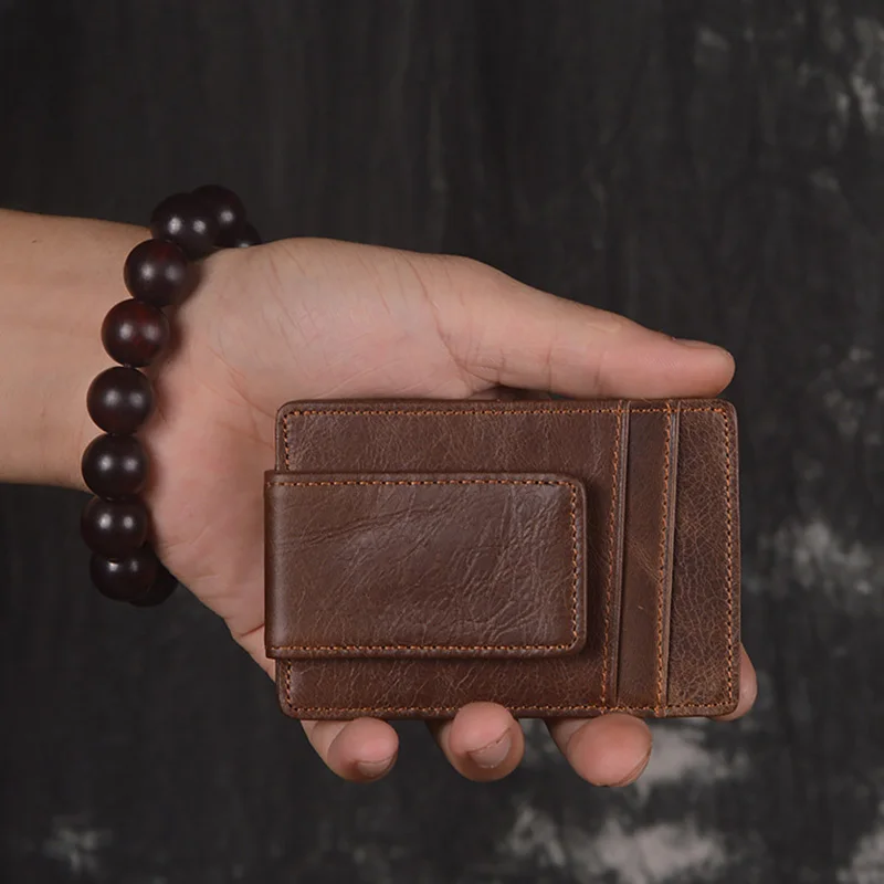Crazy Horse Leather Women Men Credit Card Holder Small Wallet Fashion Retro Coin Pouch Coffee Color Magnet Bag Money Clip
Crazy Horse Leather Women Men Credit Card Holder Small Wallet Fashion Retro Coin Pouch Coffee Color Magnet Bag Money Clip