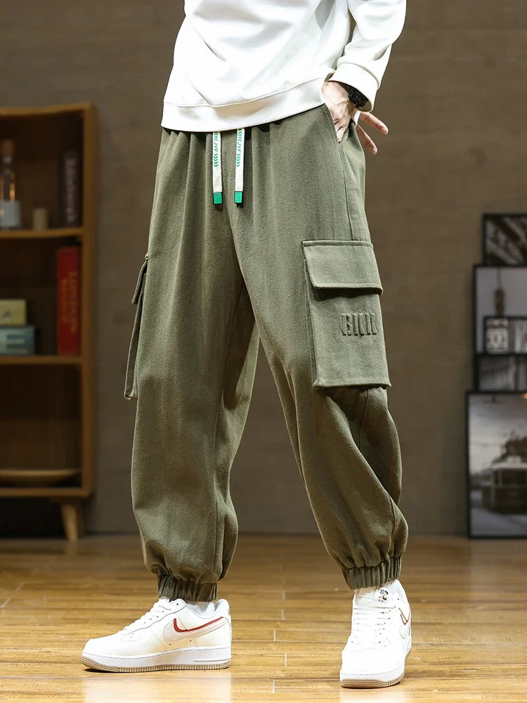 

2024 New Autumn Cargo Pants Men Multi-Pockets HIP Hop Streetwear Cotton Casual Baggy Joggers Male Harem Trousers Large Size 8XL