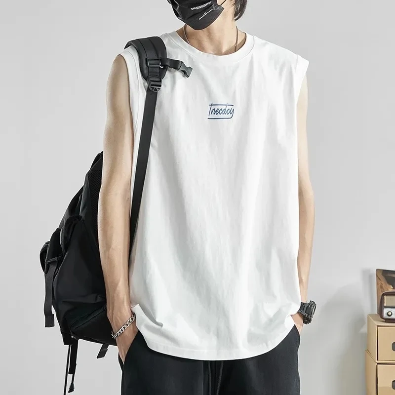 Summer Casual Pullover Shirt Tess Vest Men's Loose Sleeveless Cool Boy Versatile Sports Tops Solid Print Cotton Student Letter
Summer Casual Pullover Shirt Tess Vest Men's Loose Sleeveless Cool Boy Versatile Sports Tops Solid Print Cotton Student Letter