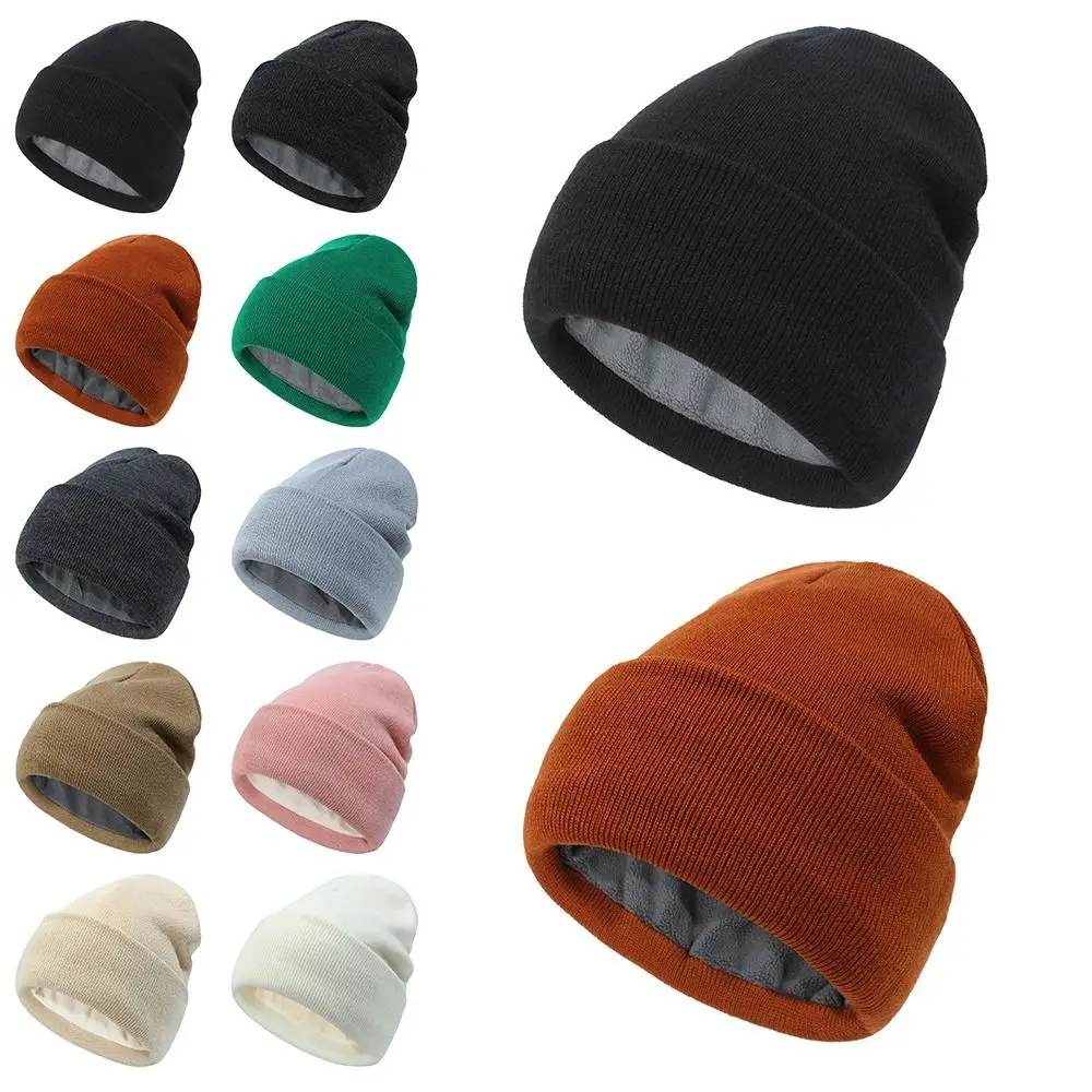 

Knit Beanie Hat Unisex Winter Warm Thick Cuffed Beanie Fleece Lined Ski Hats for Men Women