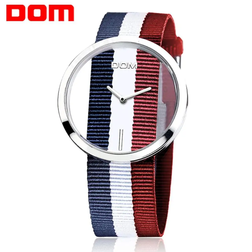 

DOM Brand Quartz Watch Women Luxury Fashion Casual Unique Stylish Hollow Skeleton Watches Nylon Sport Lady Wristwatches LP-205