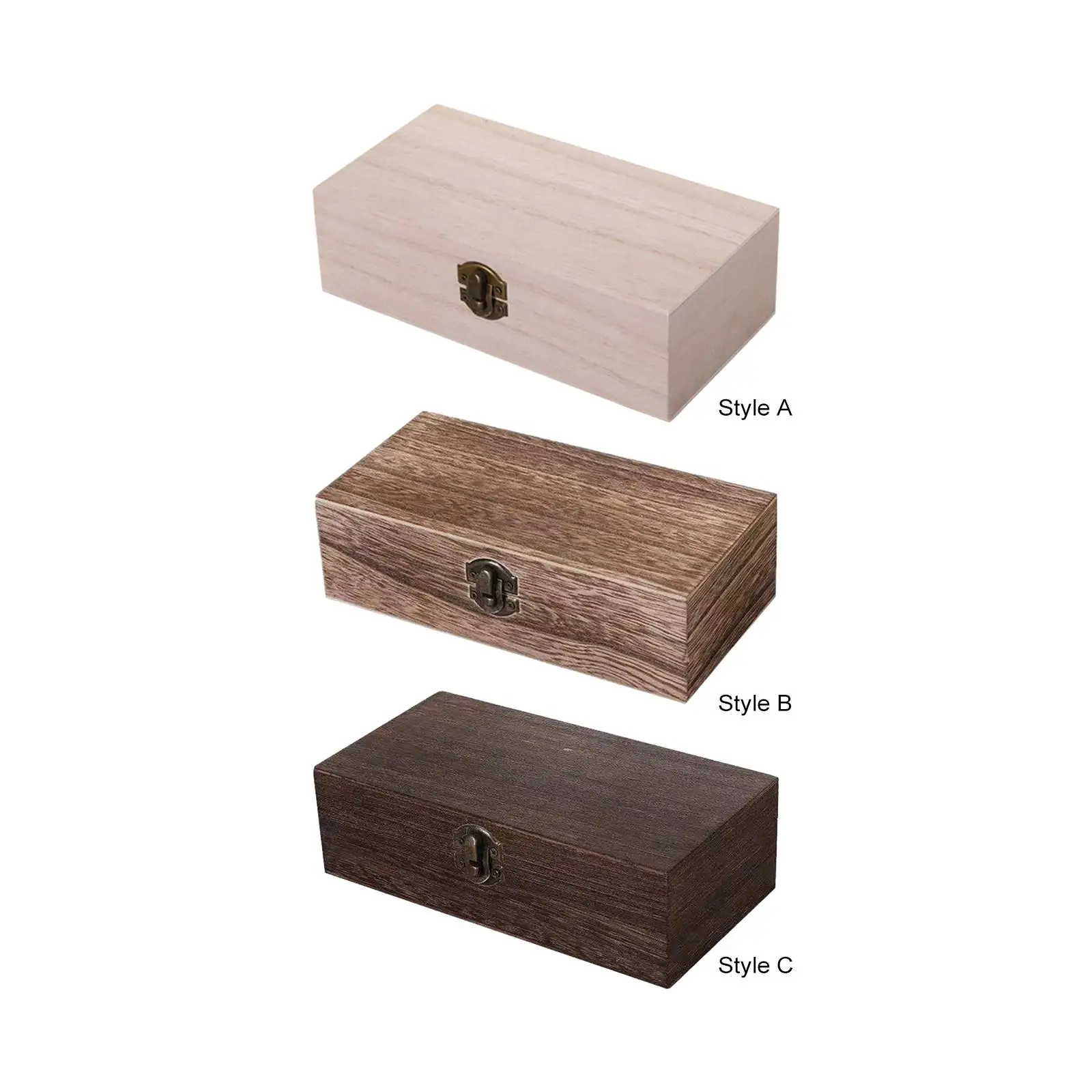 Wooden Storage Box Container with Front Clasp Empty Small with Hinge Lid Gift Packaging Box Souvenir Box Wooden Box for Crafts
Wooden Storage Box Container with Front Clasp Empty Small with Hinge Lid Gift Packaging Box Souvenir Box Wooden Box for Crafts