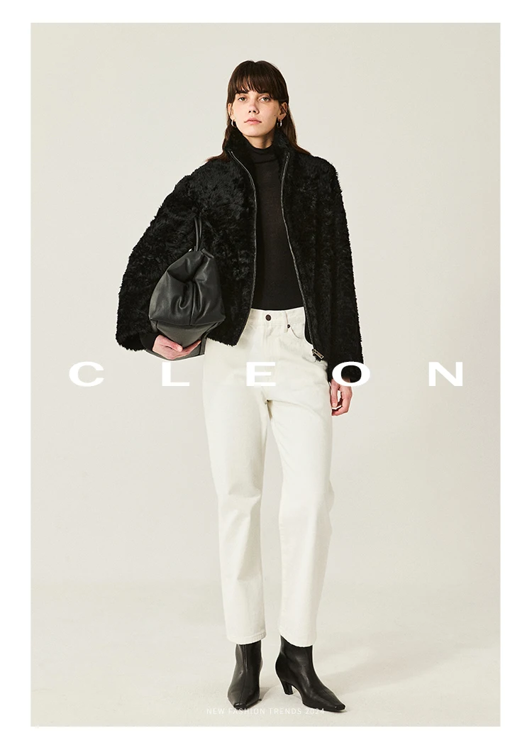 High-end Luxury Lacon Lamb Fur Cropped Winter Jackets for Women 2025 Simple Stand Collar Genuine Leather Real Fur Shearling Coat High-end Luxury Lacon Lamb Fur Cropped Winter Jackets for Women 2025 Simple Stand Collar Genuine Leather Real Fur Shearling Coat