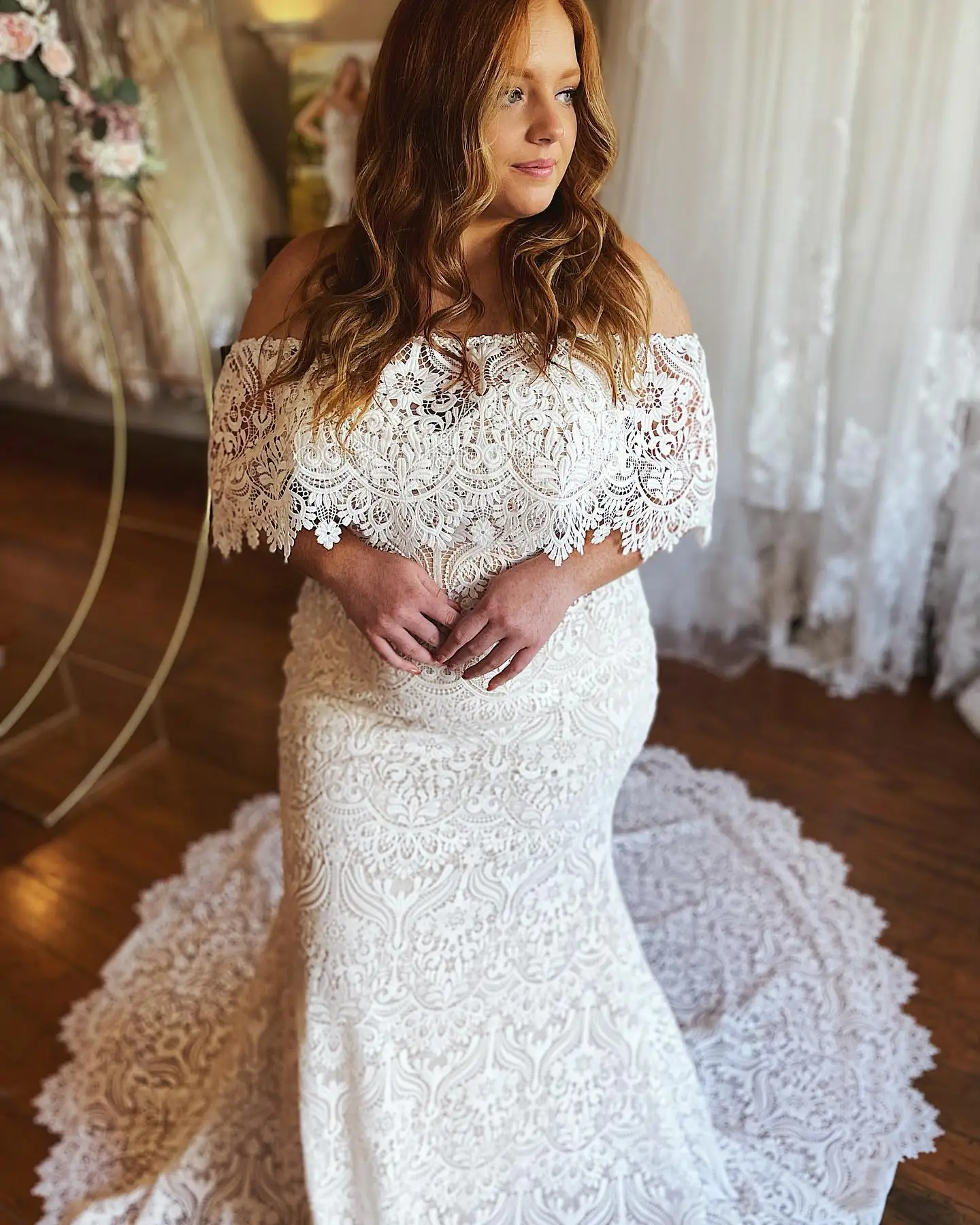 Plus Size Boho Bridal Wedding Dress 2022 Mermaid Lace vestidos de novia Court Train robe de mariee Off-Shoulder
Plus Size Boho Bridal Wedding Dress 2022 Mermaid Lace vestidos de novia Court Train robe de mariee Off-Shoulder