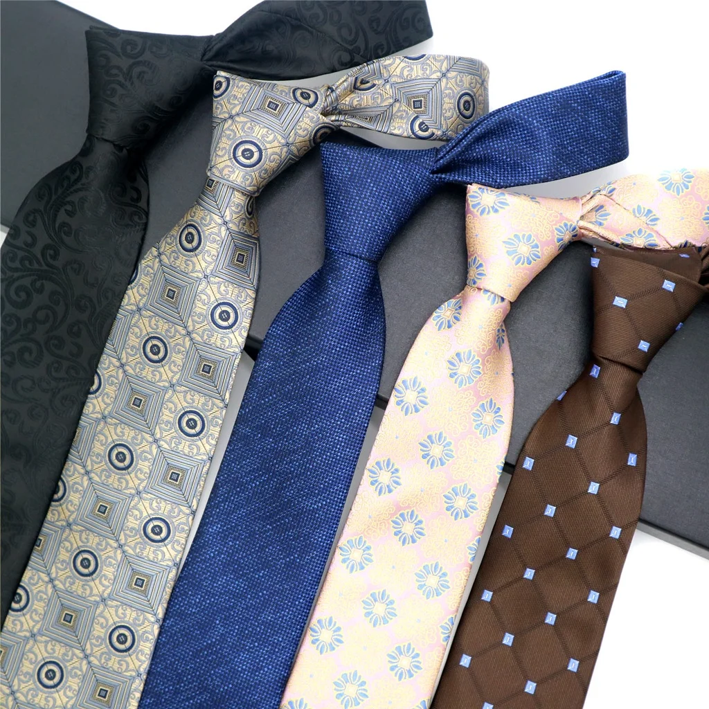 

New Classic Men's Ties Neck Ties 8cm Polka Dot Stripes Necktie For Men Formal Business Wedding Party Neckties Neckwear