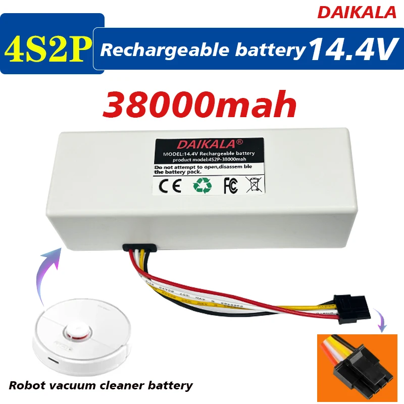 14.4V 4s2p Battery For 1C Robot Cleaner P1904 MM 38000mAh Vacuum Cleaner Replacement Accessories White
14.4V 4s2p Battery For 1C Robot Cleaner P1904 MM 38000mAh Vacuum Cleaner Replacement Accessories White