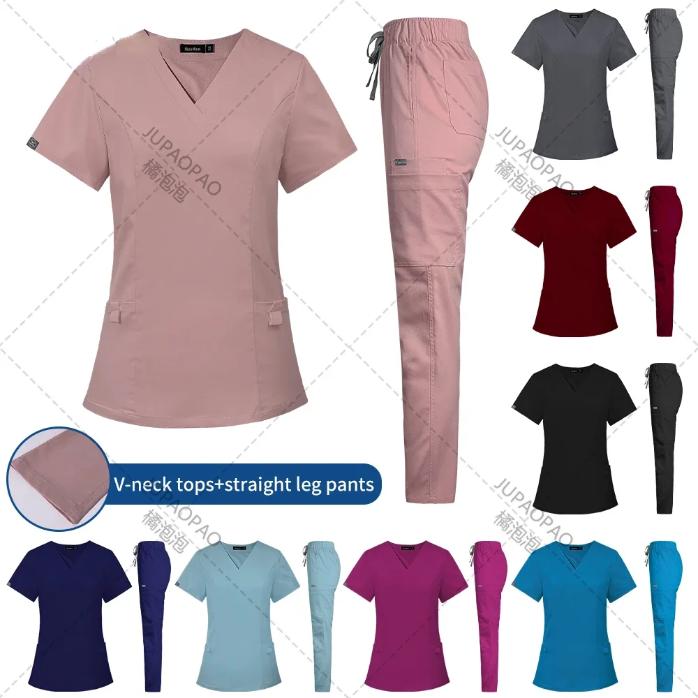 

Short Sleeved Hospital Doctor Uniforms Spa Uniforms Dental Clinic Medical Scrubs Suits Pet Grooming Veterinary Nurse Accessories