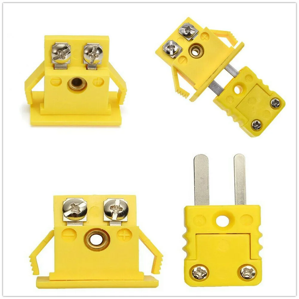 

1 Set K Type Thermocouple Miniature Socket Alloy Mini Panel Mount Plug Connector Yellow Practical Accs Durable