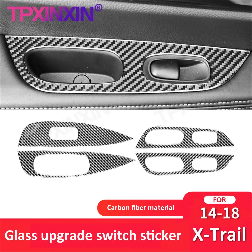 Подходит для Nissan X-Trail 2014-2019, детали для модификации интерьера, кнопки стеклоподъемника из углеродного волокна, аксессуары для панели наклеек
Подходит для Nissan X-Trail 2014-2019, детали для модификации интерьера, кнопки стеклоподъемника из углеродного волокна, аксессуары для панели наклеек
