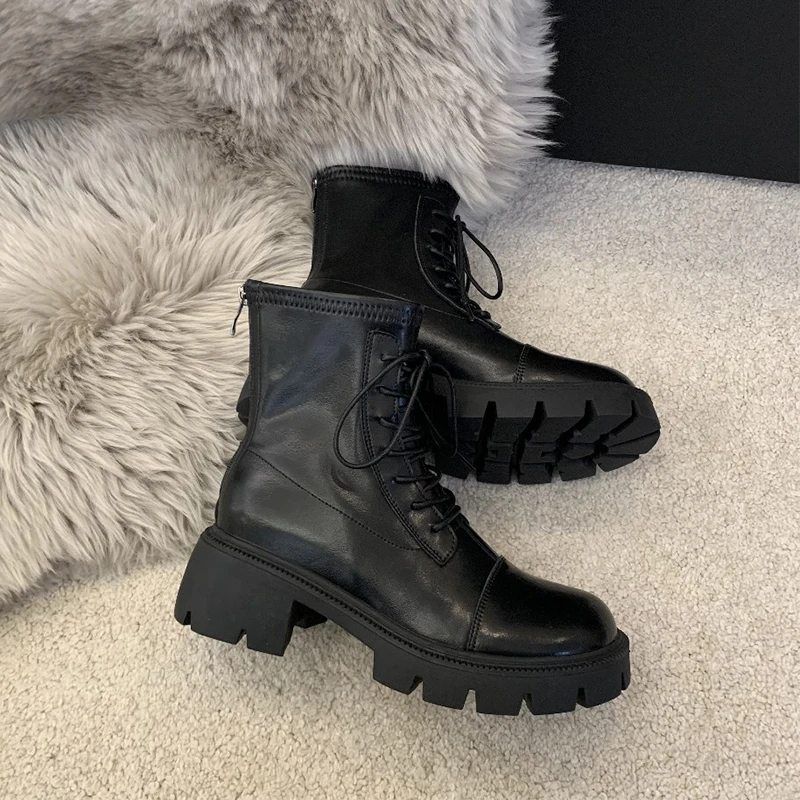 Short Tube Boots Women Autumn Winter Fashion Lace-up Ladies Chelsea Zipper Botas Mujer Boots Sports Platform Heels Ladies Shoes
Short Tube Boots Women Autumn Winter Fashion Lace-up Ladies Chelsea Zipper Botas Mujer Boots Sports Platform Heels Ladies Shoes