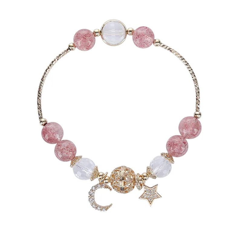 Trendy Women's Bracelet with Strawberry Quartz and White Crystal, Exuding Elegance
Trendy Women's Bracelet with Strawberry Quartz and White Crystal, Exuding Elegance