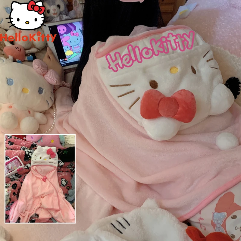 Фланелевая накидка с капюшоном Hello Kittys, одеяло Sanrios, Женская Аниме кавайная мультяшная фигурка, шаль для спальни, плащ, рождественский подарок
Фланелевая накидка с капюшоном Hello Kittys, одеяло Sanrios, Женская Аниме кавайная мультяшная фигурка, шаль для спальни, плащ, рождественский подарок