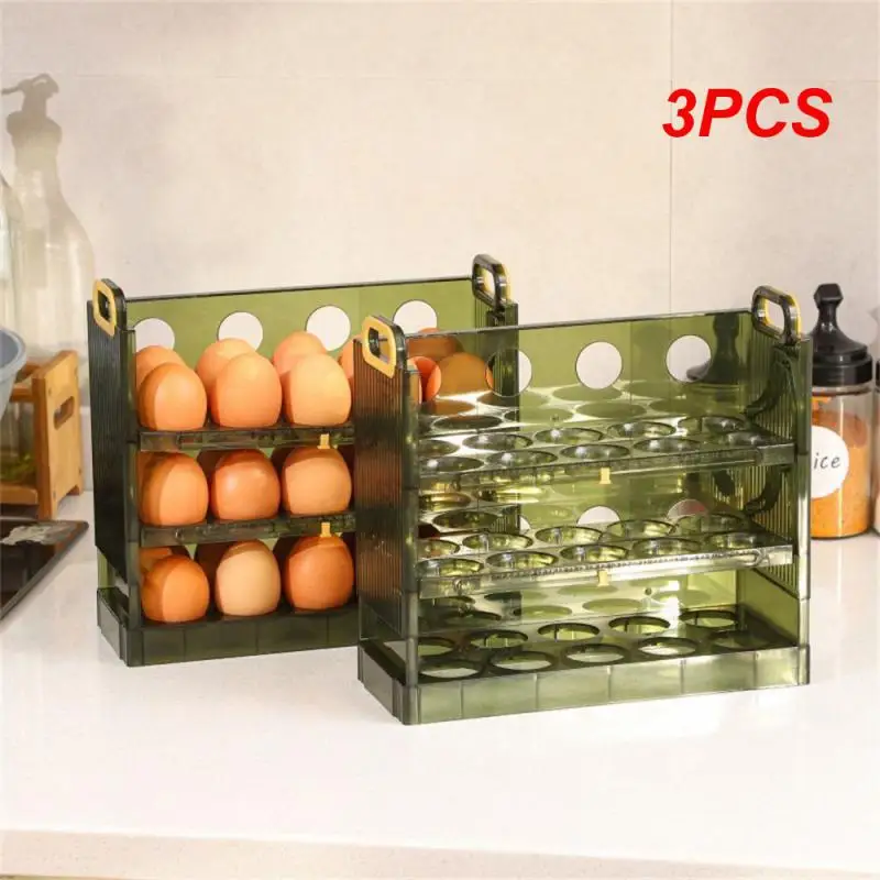 

3PCS Refrigerator Egg Boxes Reversible Tray Egg Preservation Household Fridge Side Door Keep Fresh Storage Rack Kitchen