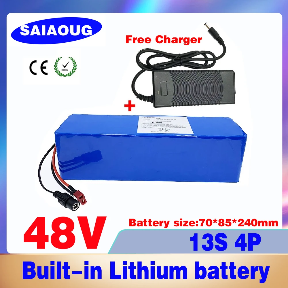 48v20ah Electric Bike Battery 48V Battery 10ah/15ah/20ah/25ah/30ah 13S 4P With 2A Charger Built-in 15A BMS For Electric Bicycles
48v20ah Electric Bike Battery 48V Battery 10ah/15ah/20ah/25ah/30ah 13S 4P With 2A Charger Built-in 15A BMS For Electric Bicycles