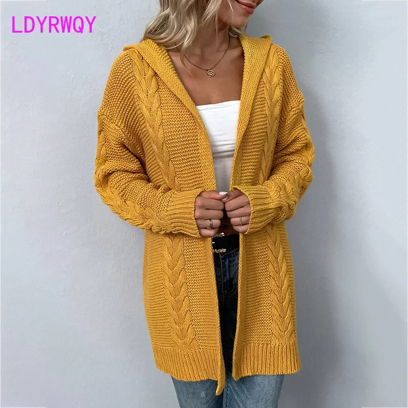Autumn and winter 2023 new solid color hooded Fried Dough Twists European and American knitwear cardigan sweater women's coat
Autumn and winter 2023 new solid color hooded Fried Dough Twists European and American knitwear cardigan sweater women's coat